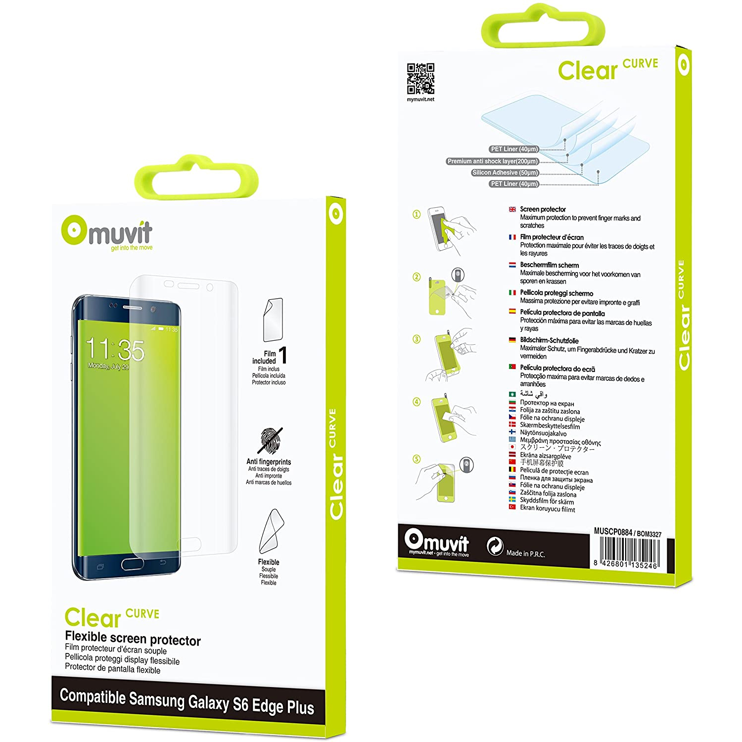 Protector De Pantalla Flexible Muvit Para Samsung Galaxy S6 Edge Plus - Imagen 2