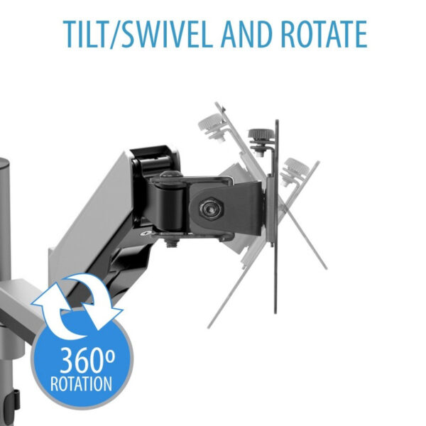 Soporte para 2 monitores V7 DM1DTA-1E con ajuste manual doble hasta 32'' y 8Kg - Imagen 5