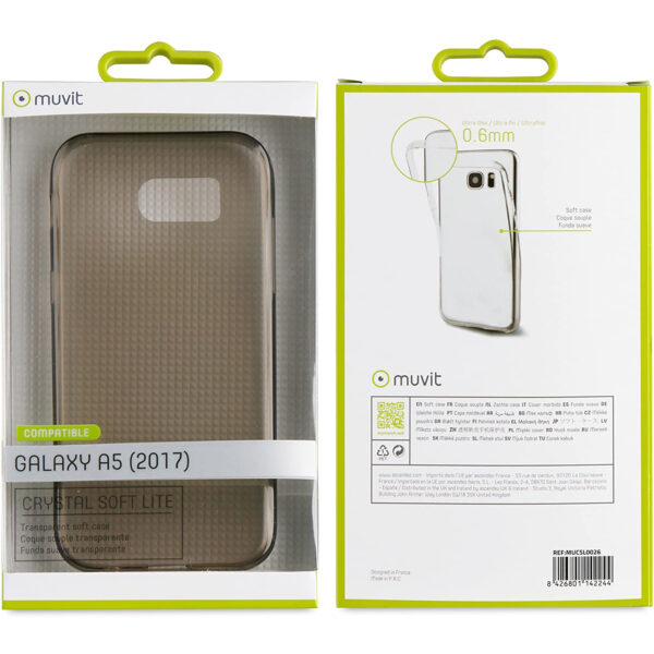Funda Muvit Cristal Soft para Samsung Galaxy A5 2017 transparente. - Imagen 2