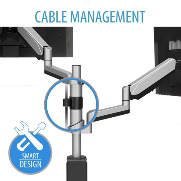 Soporte para 2 monitores V7 DM1DTA-1E con ajuste manual doble hasta 32'' y 8Kg - Imagen 4