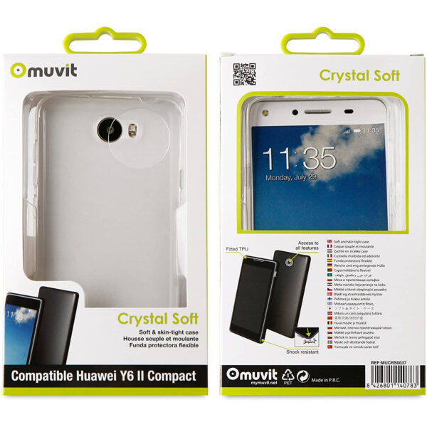 Funda Muvit Crystal Soft para Huawei Y6 II Compact transparente - Imagen 3