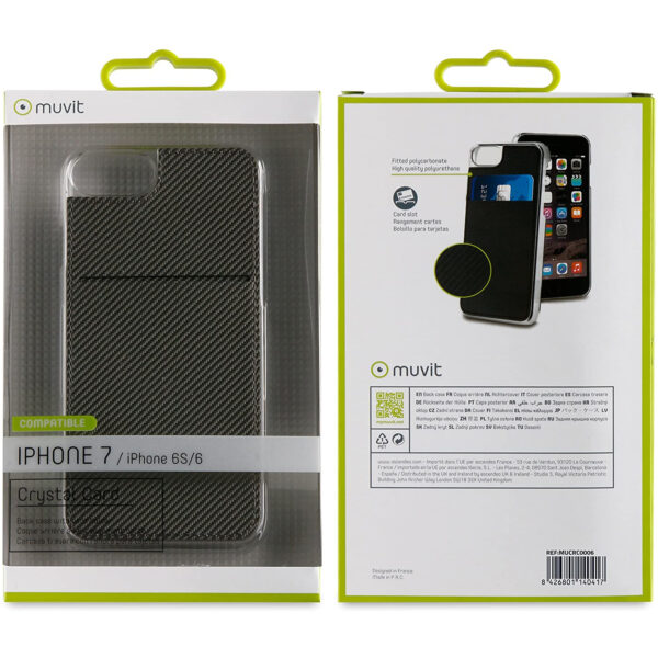Funda Muvit para Apple iPhone 7/6S/6 (con Tarjetero Vertical) Color Gris. - Imagen 3