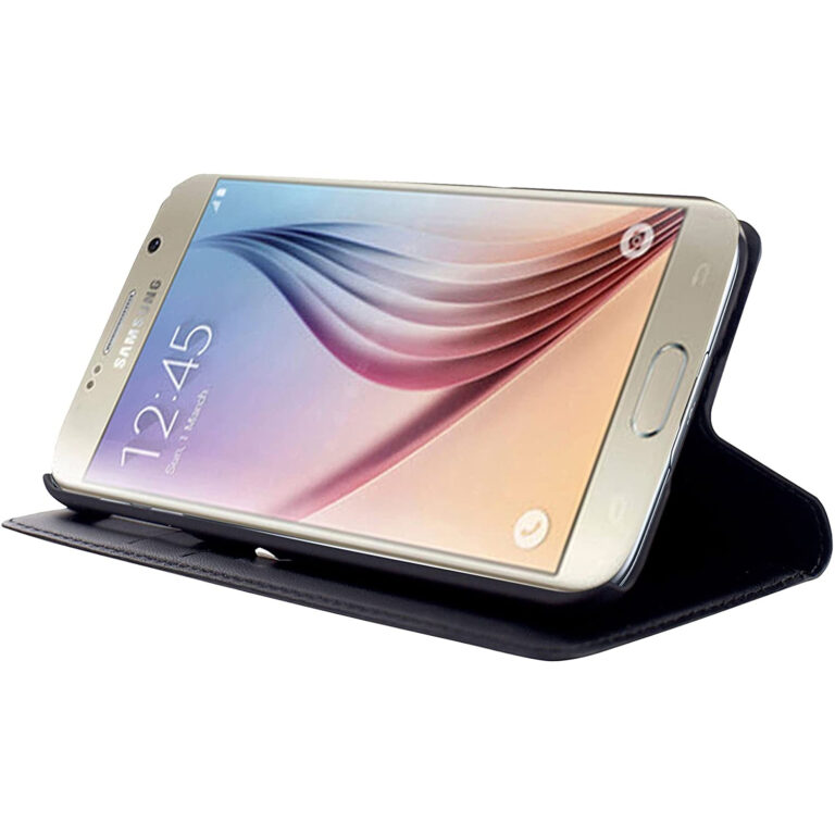 Funda Muvit Wallet Folio con función soporte para Samsung Galaxy S6 edge.