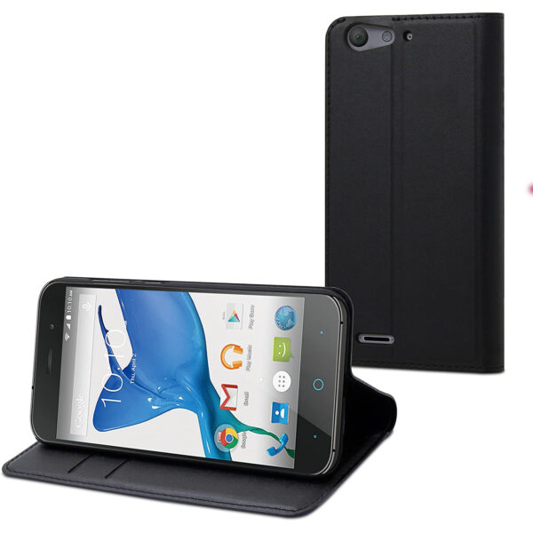 Funda Muvit Wallet Folio con función soporte negra para ZTE Blade V6.