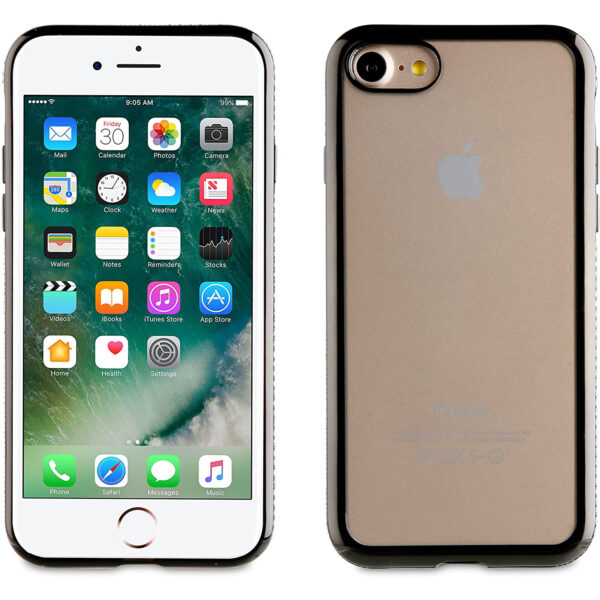 Funda Muvit flexible Life DIAM para Apple iPhone 8/7 con cristales y marco negro