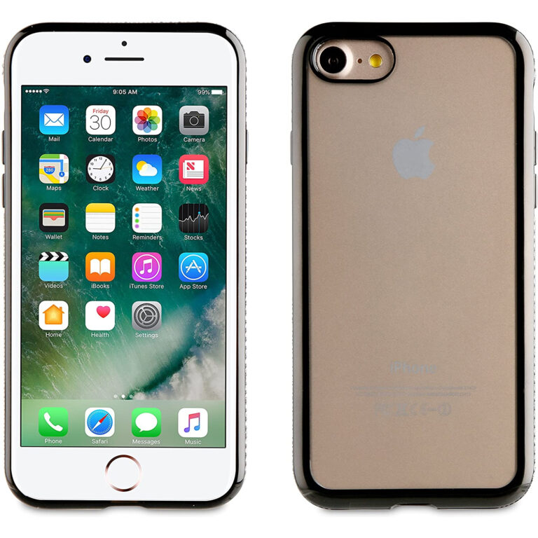 Funda Muvit flexible Life DIAM para Apple iPhone 8/7 con cristales y marco negro
