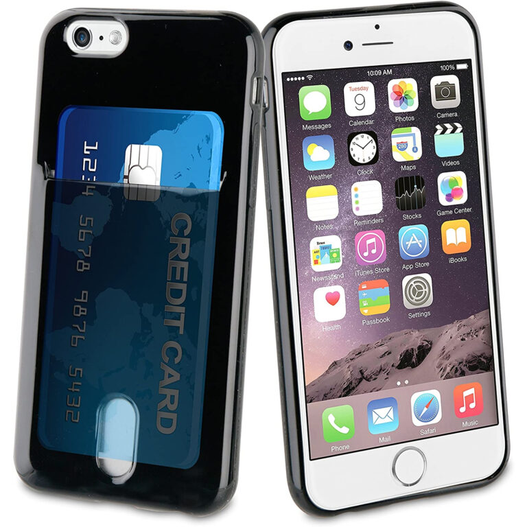 Funda Muvit Cristal Soft Card para Apple iPhone 7 negro.