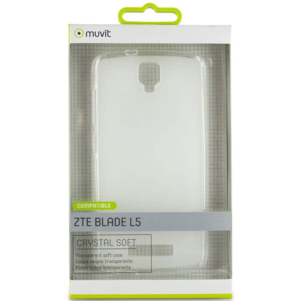 Funda Muvit Crystal Soft para ZTE Blade L5 transparente mate. - Imagen 2