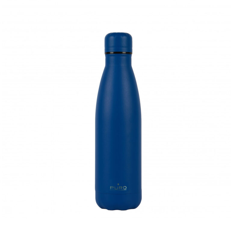 Puro Icon Botella de acero inoxidable doble pared 500ml azul oscuro