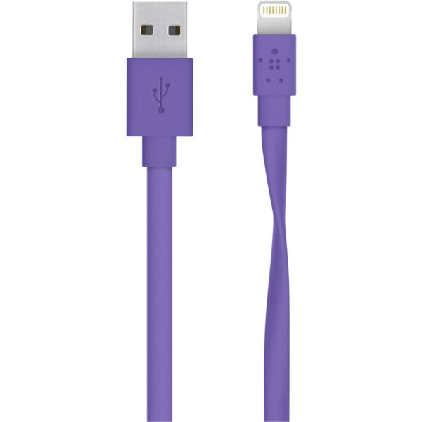 Belkin MIXIT Cable plano de Lightning a USB para iPhone y Ipad 1,2m purpura