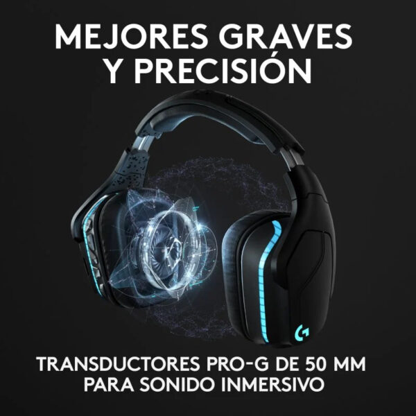 Auriculares Logitech G935 Gaming Inalámbricos LightSync 7.1 Usados - Imagen 2