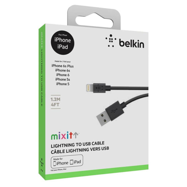 Belkin MIXIT Cable de Lightning a USB certificación MFi para iPhone 1,2m negro - Imagen 2