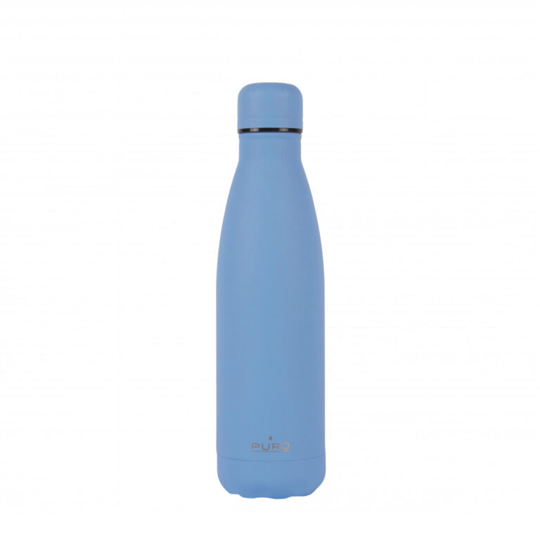 Puro Icon Botella de acero inoxidable doble pared 500ml azul