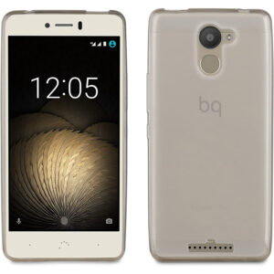 Funda Muvit Cristal Soft para BQ Aquaris U Plus color Gris.