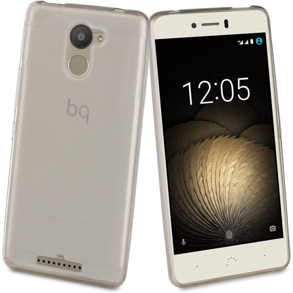Funda Muvit Cristal Soft para BQ Aquaris U Plus color Gris. - Imagen 2