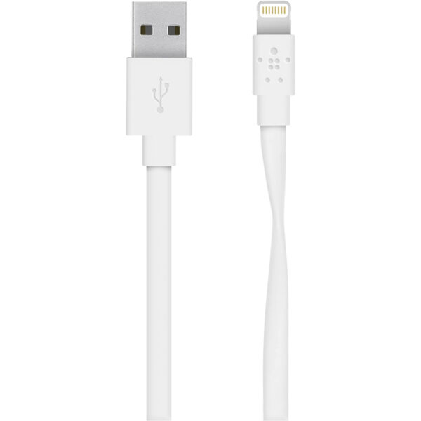 Belkin MIXIT Cable plano de Apple a USB para iPhone y Ipad 1,2m blanco