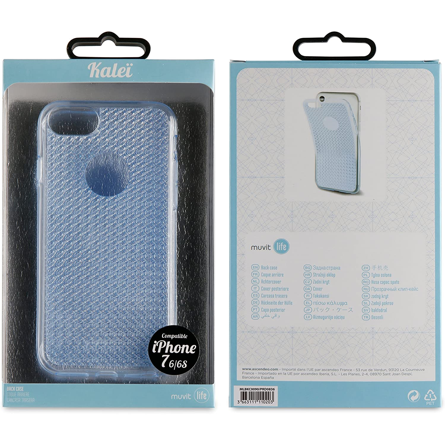 Funda Muvit Life TPU para Apple iPhone 7 Iphone 8 Color Azul. - Imagen 2