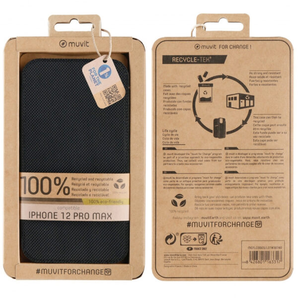 Funda Muvit for Change para Apple iPhone 12 Pro MAX Negra. - Imagen 3