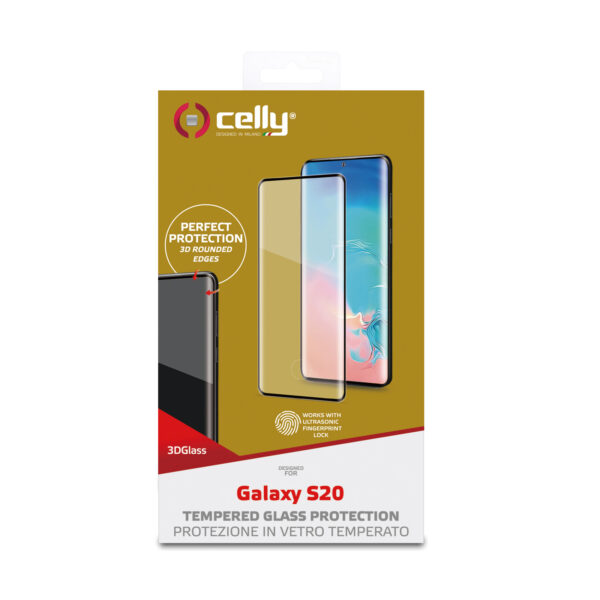 Protector de Pantalla Celly para Samsung Galaxy S20 Vidrio Cristal Templado 3D - Imagen 3