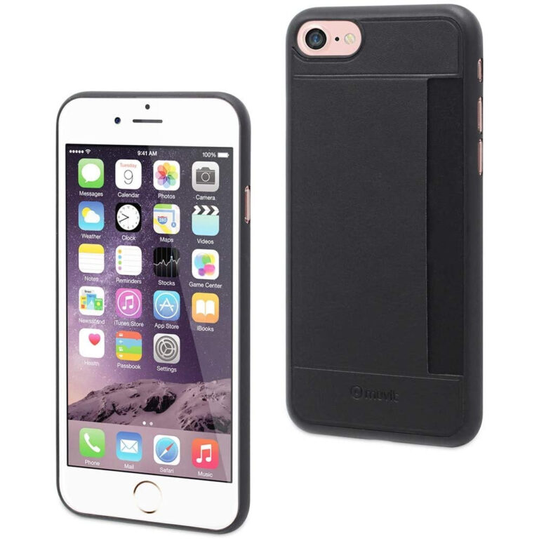 Funda Muvit para Apple iPhone 7 (con Tarjetero Horizontal) Color Gris.