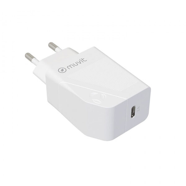 Pack Muvit for Change cargador pared Tipo C PD 20W + cable tipo C a tipo C 3A 1m - Imagen 2