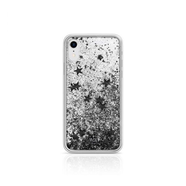 Funda White Diamonds Sparkle para Apple iPhone XR estrellas negras.