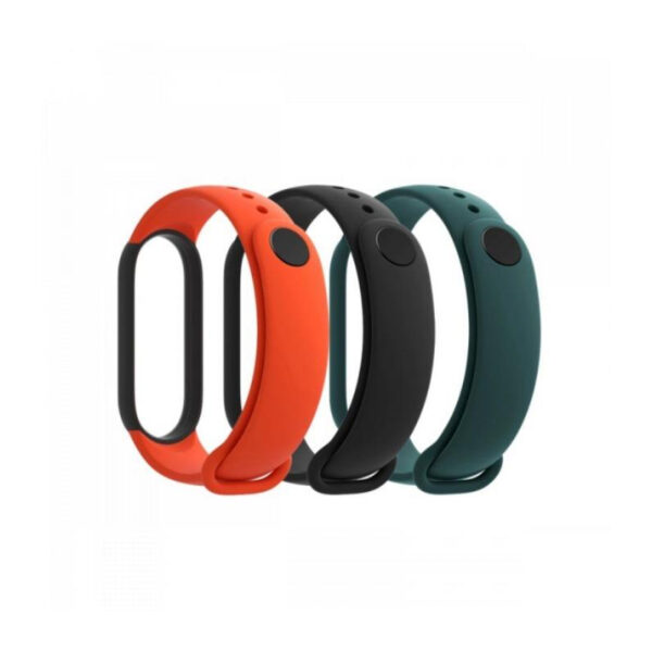 Pack de 3 correas para Xiaomi Mi Smart Band 5 Negro/Naranja/Verde **Emb.dañado**