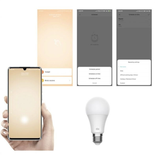 Bombilla Inteligente Xiaomi Mi LED Smart Bulb 8W E27 Blanco Cálido - Imagen 3
