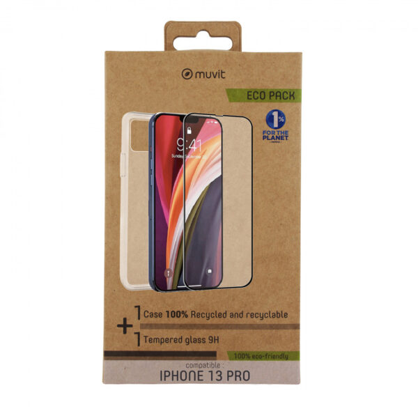 Pack Muvit for Change Apple iPhone 13 Pro funda cristal soft+protector pantalla - Imagen 2