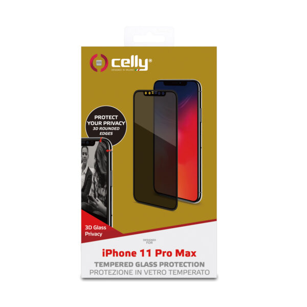 Protector de Pantalla Celly para iPhone 11 Pro Max Vidrio Cristal Templado 3D - Imagen 3
