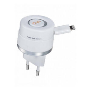 Cargador de red retráctil blanco Unplug color blanco 1000mA.