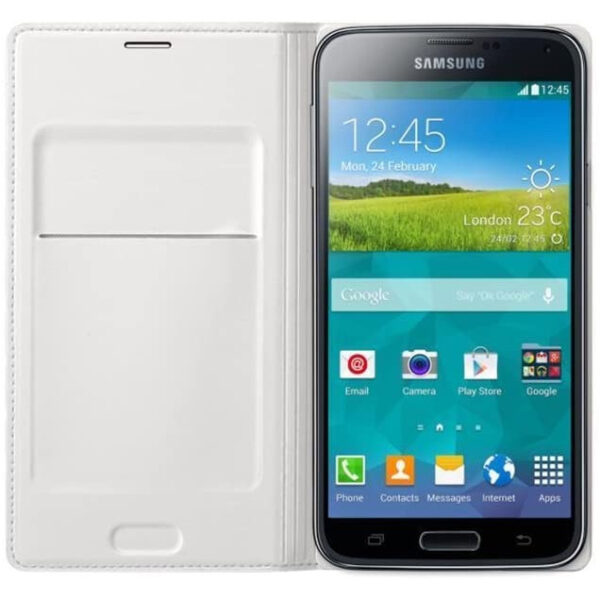 Funda original Samsung Flip Wallet para Samsung Galaxy S5 color blanco - Imagen 3