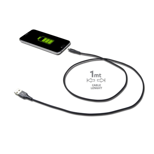 Cable Celly USBMICRONYLBK USB a Micro USB de Nylon negro. - Imagen 2
