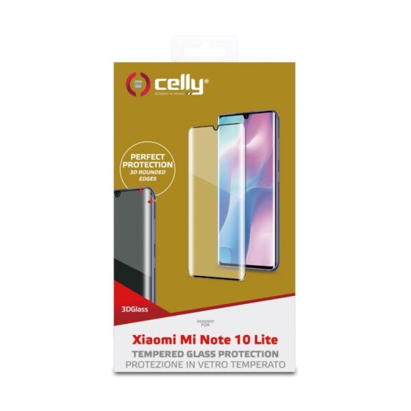 Protector de Pantalla Celly para Xiaomi Mi Note 10 Lite Vidrio Cristal Templado - Imagen 3