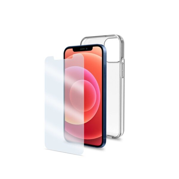 Funda Celly con cristal antibacteriano para Apple iPhone 12 Mini transparente