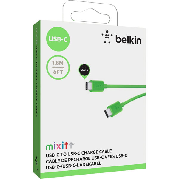Cable Belkin F2CU043bt06-GRN de USB C a USB-C verde. - Imagen 2