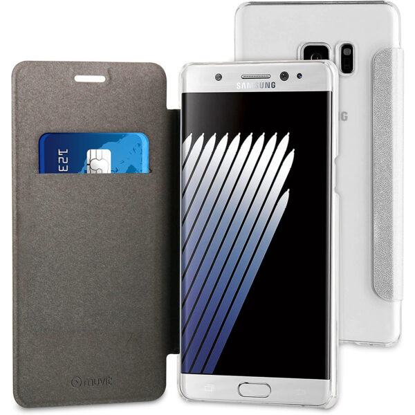 Funda Muvit Folio para Samsung Galaxy Note 7 plata. - Imagen 2