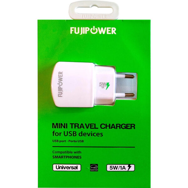 Mini Transformador Fujipower FUMT001 USB 1A sin cable blanco. - Imagen 3