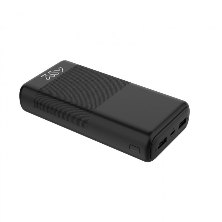 Power Bank MyWay 20000 mAh USB 2 puertos 1A + 2.1A cable USB-Micro USB negra