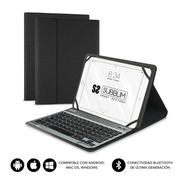 Funda con Teclado Subblim Keytab Pro Bluetooth Negra para Tablet 10.1''