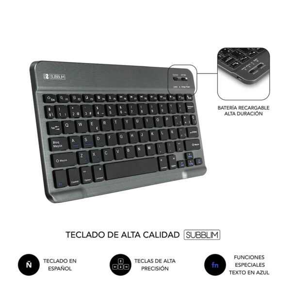 Funda con Teclado Subblim Keytab Pro Bluetooth Negra para Tablet 10.1'' - Imagen 5