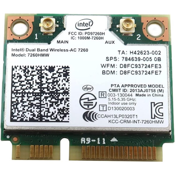 Tarjeta Intel 710661-001 Doble Banda inalámbrica AC 7260 Mini Pcie WLAN