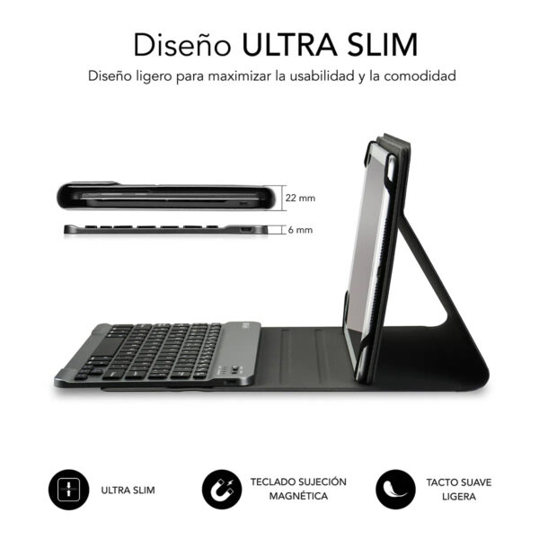 Funda con Teclado Subblim Keytab Pro Bluetooth Negra para Tablet 10.1'' - Imagen 2