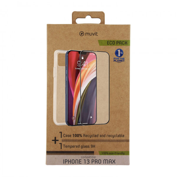 Pack Muvit for Change Apple iPhone 13 Pro MAX funda cristal soft+protector - Imagen 2