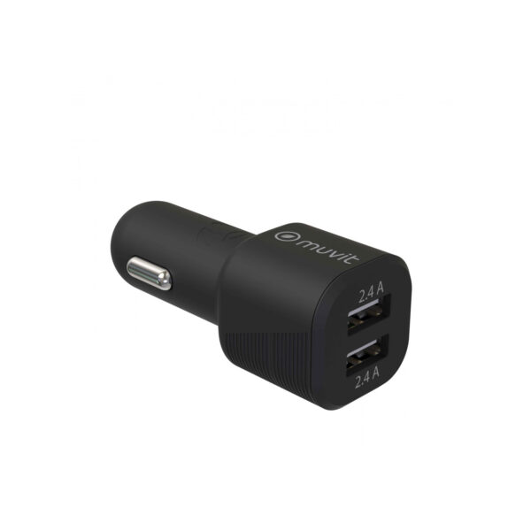 Cargador coche Muvit for Change 2 USB 4,8A 24W negro