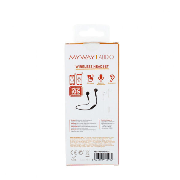 Auriculares estéreo bluetooth Myway blancos - Imagen 3