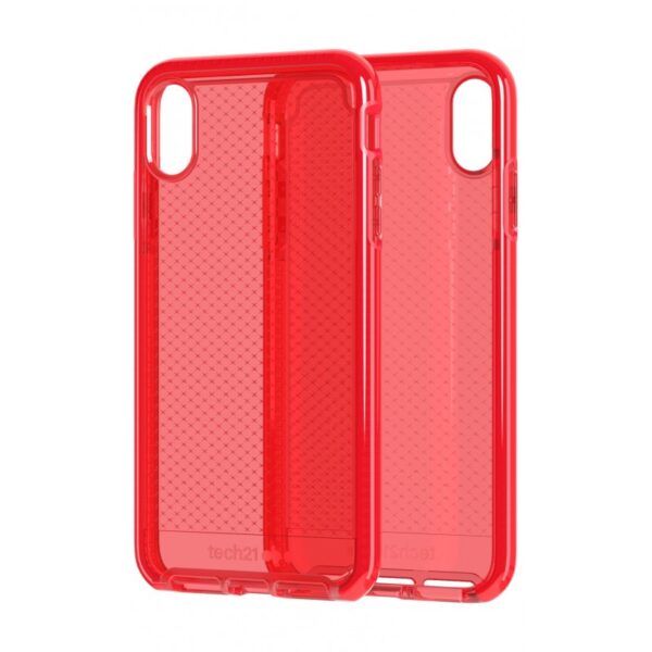 Funda de Silicona Tech21 Evo Check roja para Apple iPhone XS Max