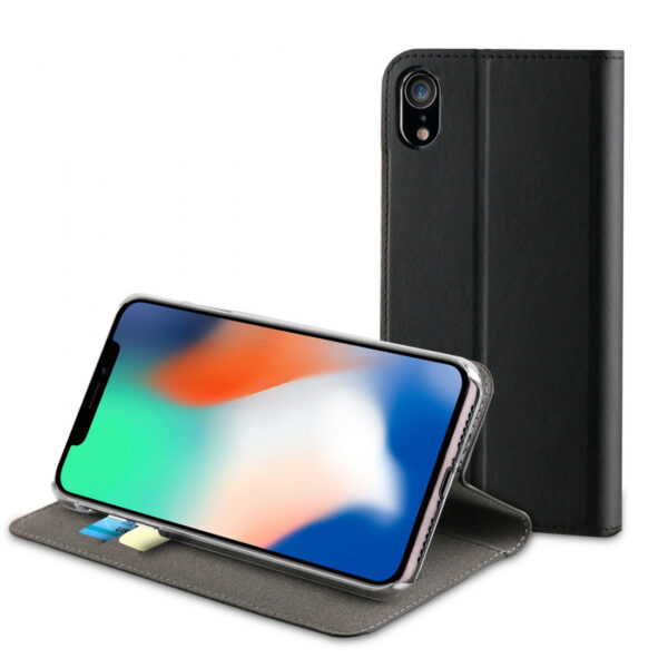 Funda Muvit Folio con Función Soporte y Tarjetero para Apple iPhone XR negra - Imagen 2