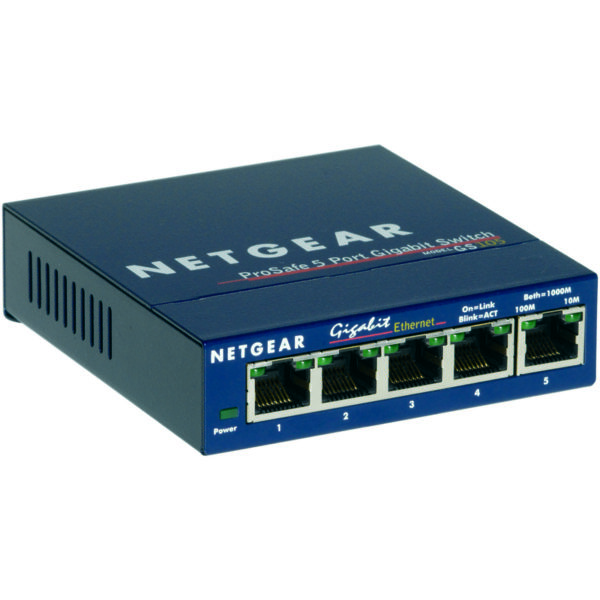 Netgear GS105GE ProSafe Switch 5 Puertos Gigabit Usado **Sin embalaje original**