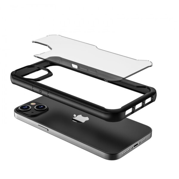 Funda Muvit for Change Shockproof 2m para Apple iPhone 13 transparente/negra - Imagen 2